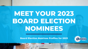 Blog header with stock image of board members, article title Board Election Nominee Profiles for 2023