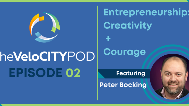 Header image with a photo of Peter Bocking, Founder of Bocking and Grieve, episode title Entrepreneurship, Creativity & Courage