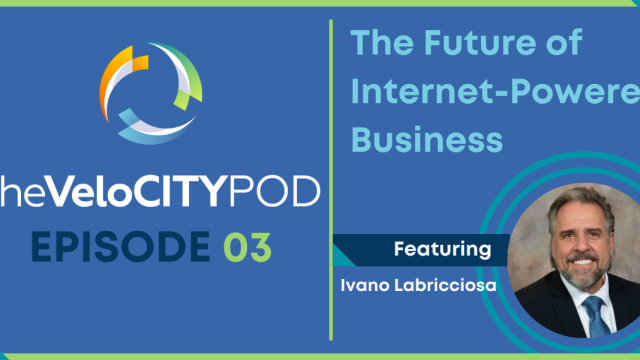 Header image with a photo of Ivano Labricciosa, President & CEO at Oshawa PUC Networks and Durham Broadband, episode title The Future of Internet-Powered Business