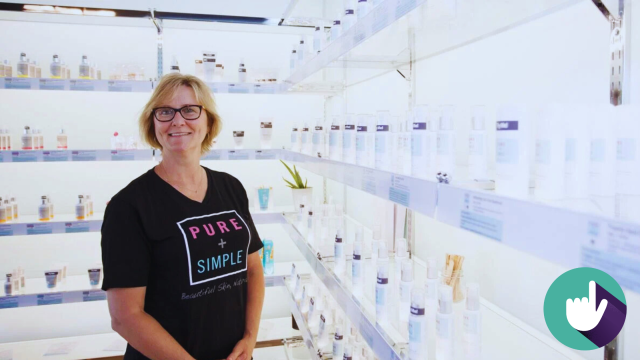 Interior photo of Pure + Simple Oshawa featuring owner/operator Leslie Seeley
